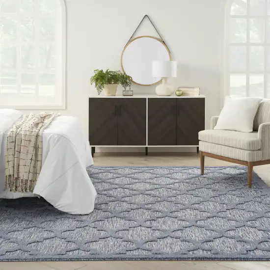 Blue Geometric Flatweave Area Rug Photo 6