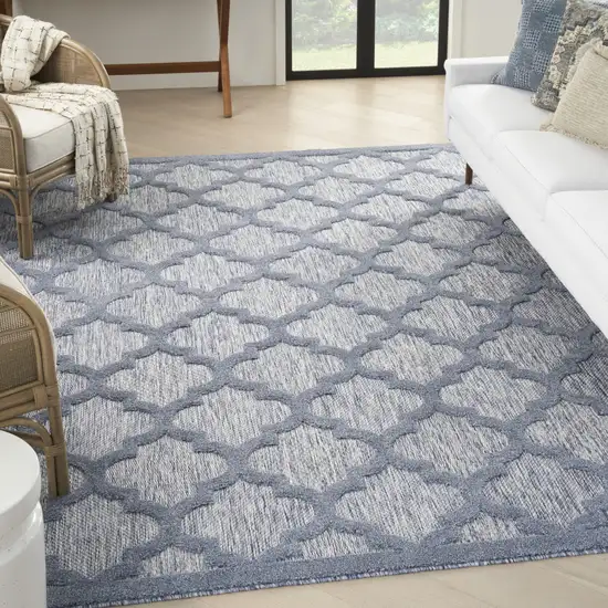 Blue Geometric Flatweave Area Rug Photo 4