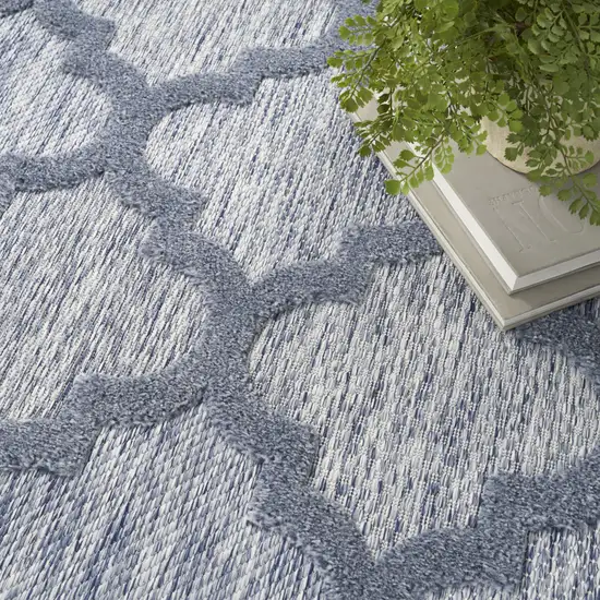 Blue Geometric Flatweave Area Rug Photo 3