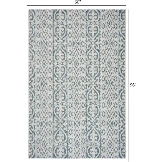 Blue Geometric Indoor Outdoor Area Rug Photo 6