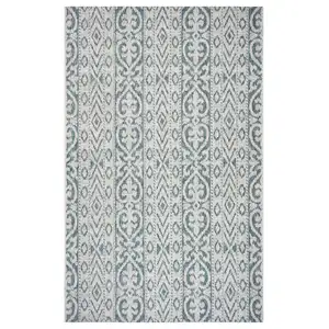 Photo of Blue Geometric Indoor Outdoor Area Rug