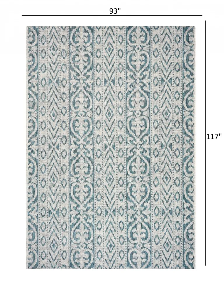 Blue Geometric Indoor Outdoor Area Rug Photo 5