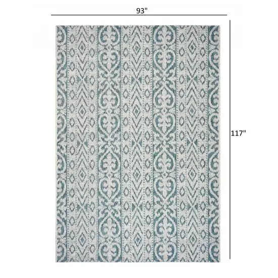 Blue Geometric Indoor Outdoor Area Rug Photo 5