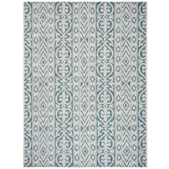 Blue Geometric Indoor Outdoor Area Rug Photo 6