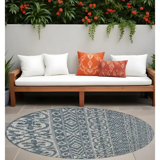 Blue And Gray Indoor Outdoor Area Rug Photo 1