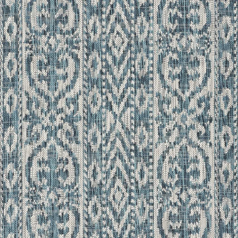 Blue Geometric Indoor Outdoor Area Rug Photo 2