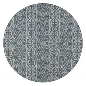 Photo of Blue Geometric Indoor Outdoor Area Rug