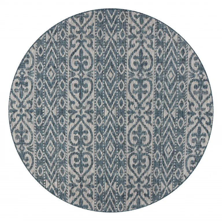 Blue Geometric Indoor Outdoor Area Rug Photo 1