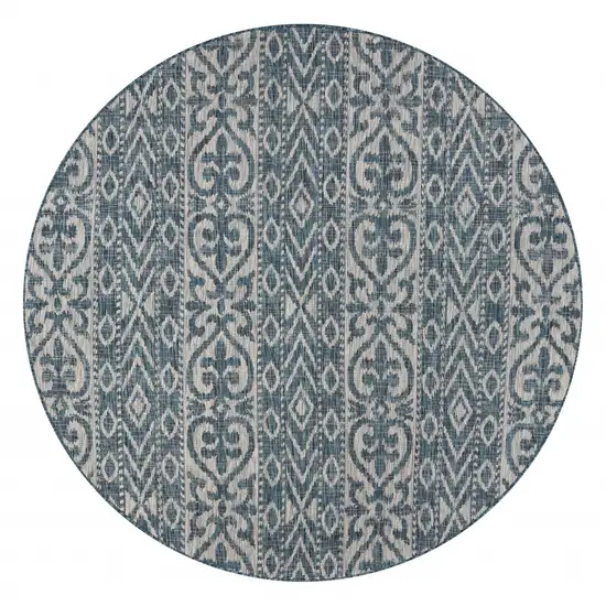 Blue Geometric Indoor Outdoor Area Rug Photo 1