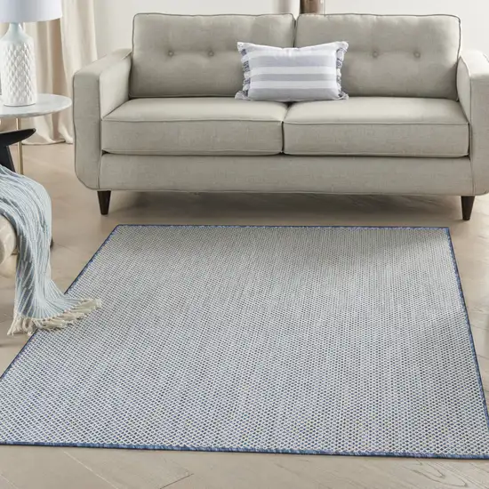 Blue Geometric Power Loom Area Rug Photo 4