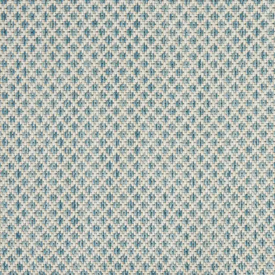 Aqua and Ivory Indoor Outdoor Area Rug Photo 6