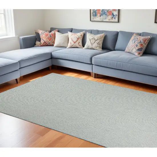 Blue Geometric Power Loom Area Rug Photo 1