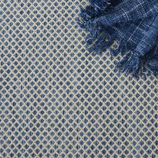 Blue Geometric Power Loom Area Rug Photo 8