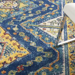 Photo of Blue Geometric Power Loom Area Rug