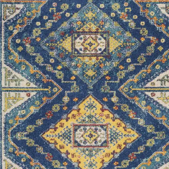 Blue Geometric Power Loom Area Rug Photo 9