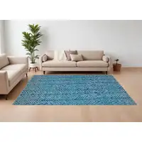 Photo of Blue Geometric Power Loom Area Rug