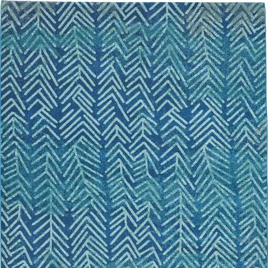 Blue Geometric Power Loom Area Rug Photo 5