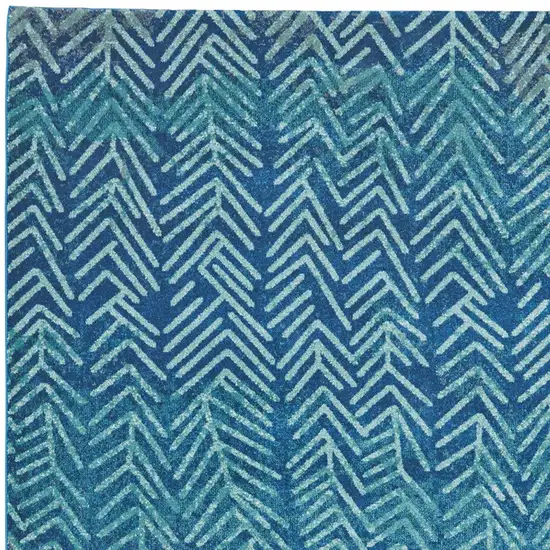 Blue Geometric Power Loom Area Rug Photo 7