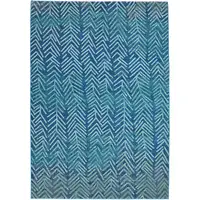 Photo of Blue Geometric Power Loom Area Rug