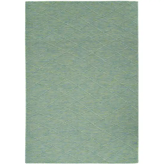 Blue Geometric Power Loom Non Skid Area Rug Photo 6