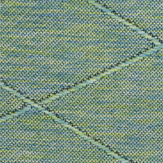 Blue Geometric Power Loom Non Skid Area Rug Photo 4