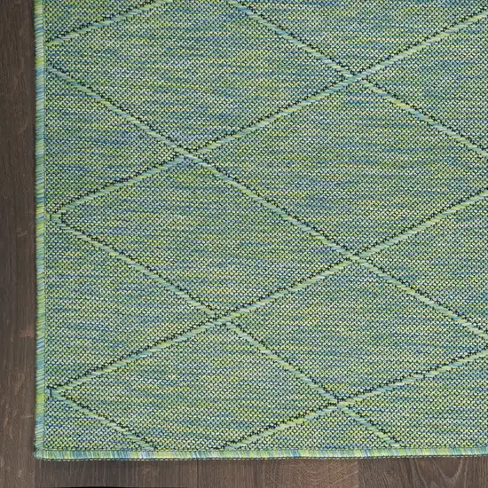 Blue Geometric Power Loom Non Skid Area Rug Photo 3