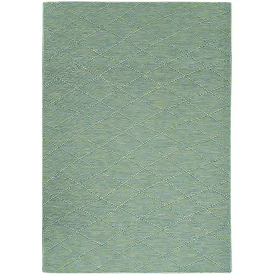 Blue Geometric Power Loom Non Skid Area Rug Photo 1