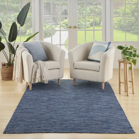 Blue Geometric Power Loom Non Skid Area Rug Photo 6