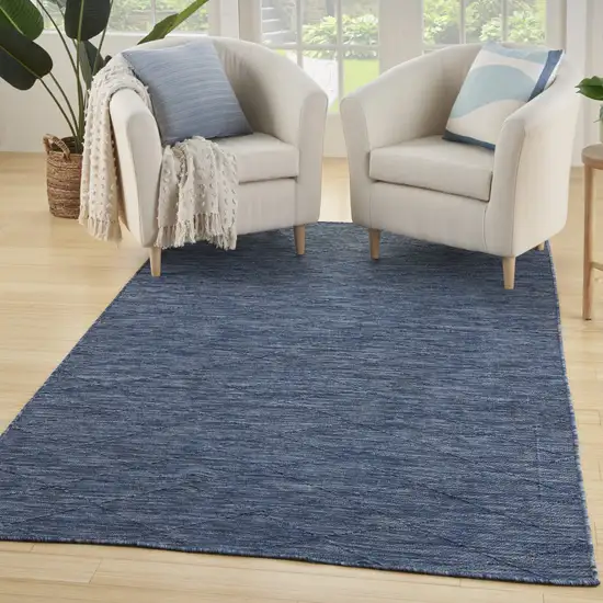 Blue Geometric Power Loom Non Skid Area Rug Photo 5