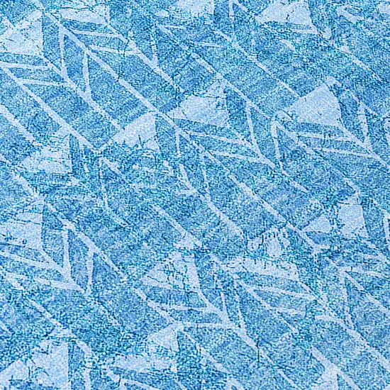 Blue Geometric Washable Indoor Outdoor Area Rug Photo 9