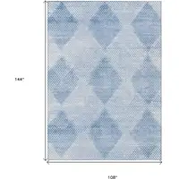 Photo of Blue Geometric Washable Non Skid Indoor Outdoor Area Rug