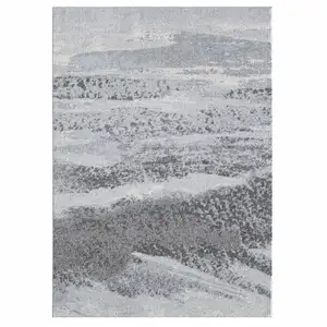 Photo of Blue Gray Abstract Mist Modern Area Rug