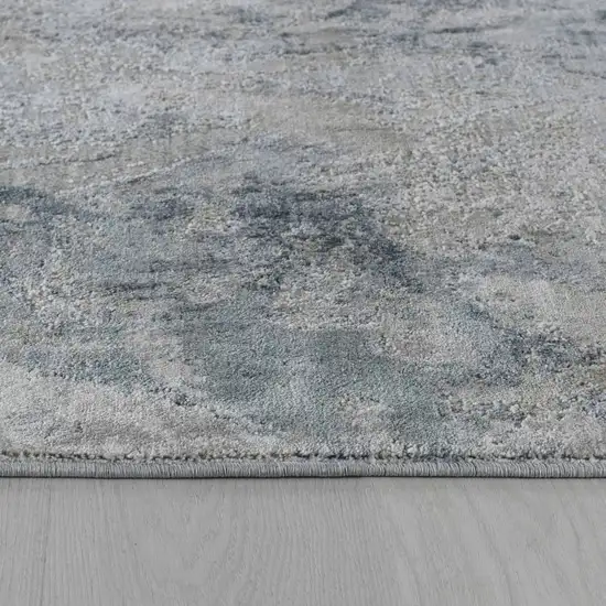 Blue Gray Abstract Power Loom Area Rug Photo 9