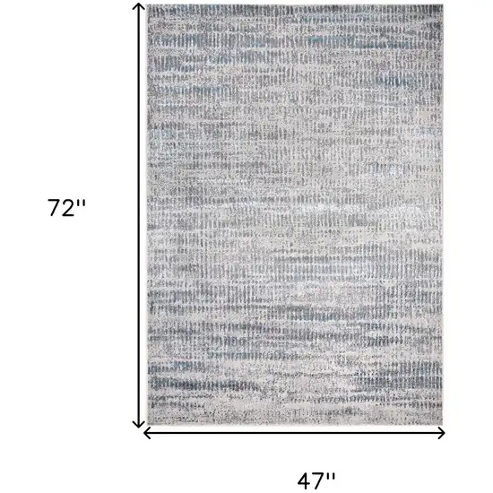 Blue Gray And Ivory Abstract Area Rug Photo 7