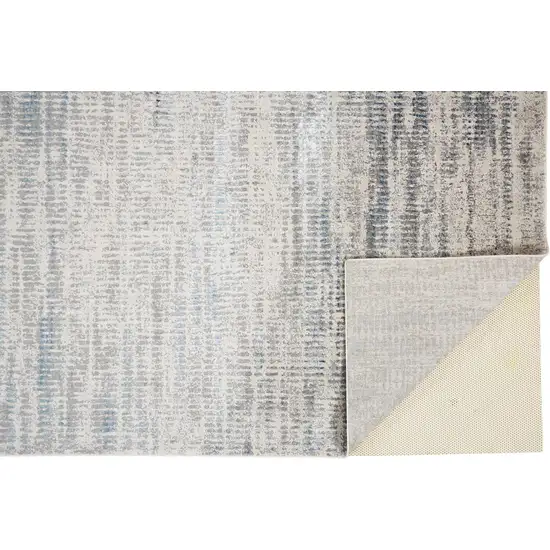 Blue Gray And Ivory Abstract Area Rug Photo 4