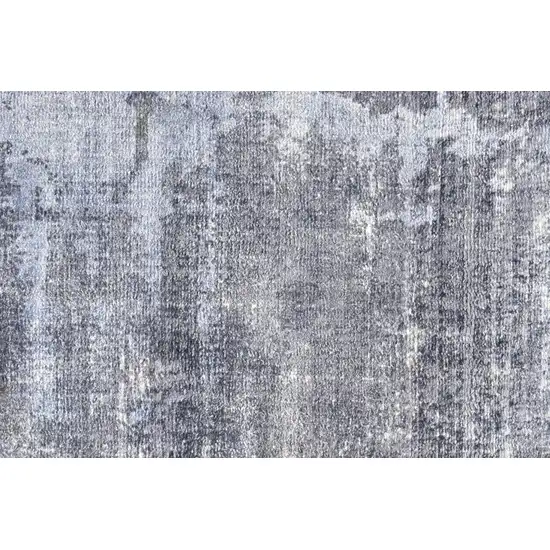 Blue Gray And Ivory Abstract Hand Woven Area Rug Photo 9