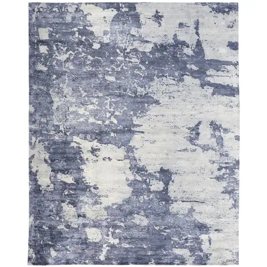 Blue Gray And Ivory Abstract Hand Woven Area Rug Photo 1