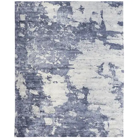 Blue Gray And Ivory Abstract Hand Woven Area Rug Photo 2