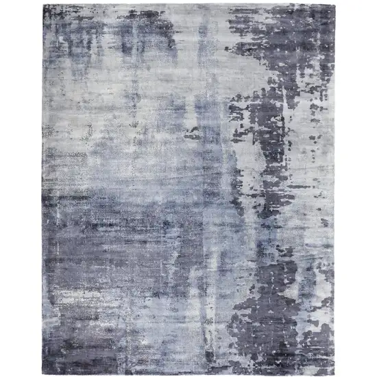 Blue Gray And Ivory Abstract Hand Woven Area Rug Photo 1