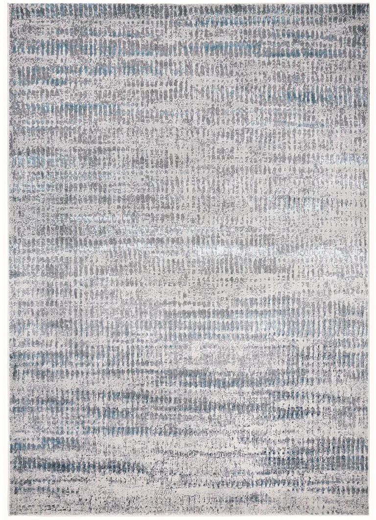 Blue Gray And Ivory Abstract Stain Resistant Area Rug Photo 1