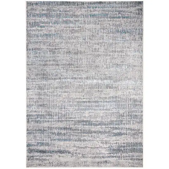 Blue Gray And Ivory Abstract Stain Resistant Area Rug Photo 1