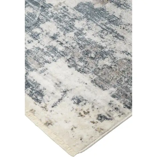 Blue Gray And Ivory Abstract Stain Resistant Area Rug Photo 3