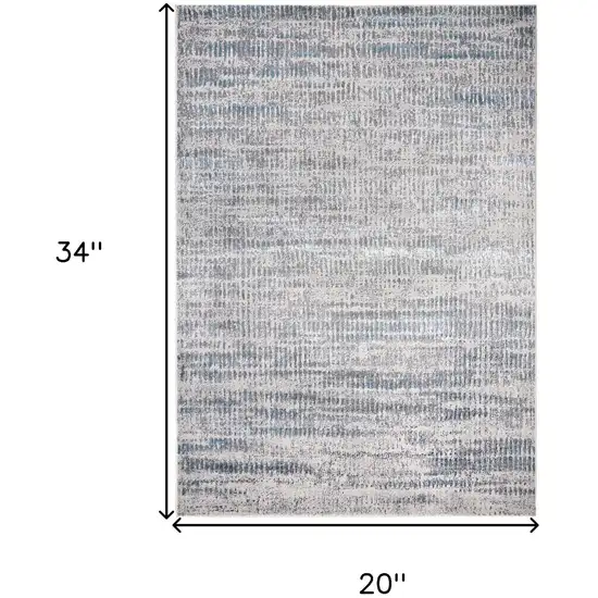 Blue Gray And Ivory Abstract Stain Resistant Area Rug Photo 6