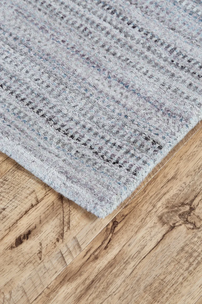 Blue Gray And Purple Ombre Hand Woven Area Rug Photo 4