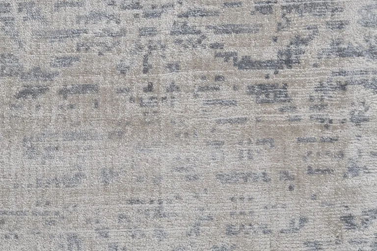 Blue Gray And Taupe Abstract Hand Woven Area Rug Photo 5