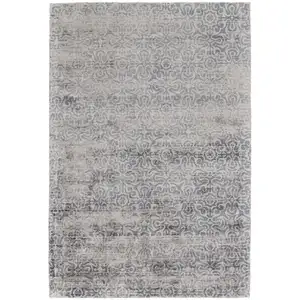 Photo of Blue Gray And Taupe Abstract Hand Woven Area Rug