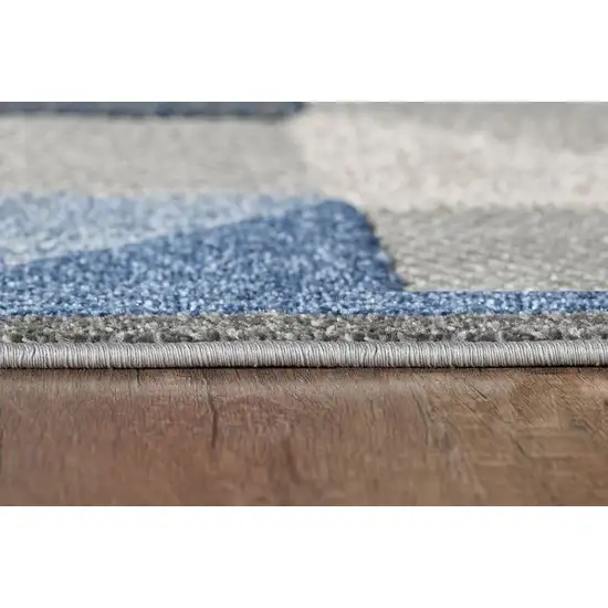 Blue Gray Triangle Indoor Outdoor Area Rug Photo 3