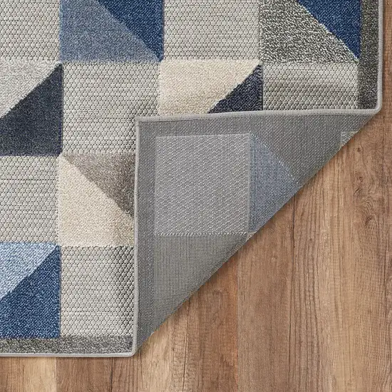 Blue Gray Triangle Indoor Outdoor Area Rug Photo 5