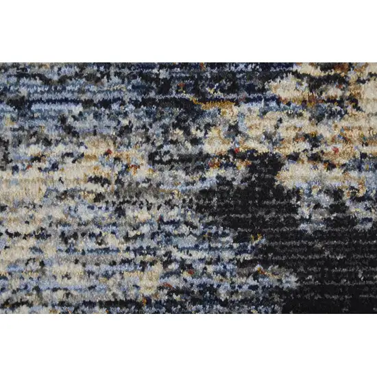 Blue Gray and Tan Abstract Power Loom Area Rug Photo 9