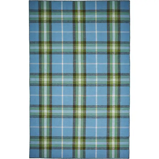 Blue Green And Black Abstract Hand Woven Stain Resistant Area Rug Photo 3